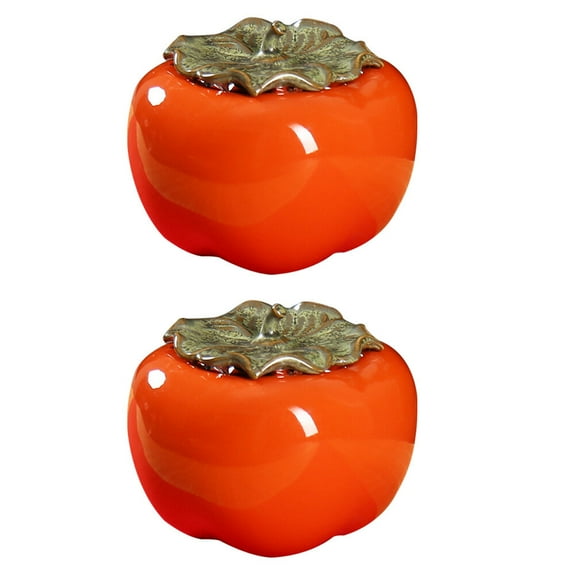 TABLZONE Set of 2 Orange Ceramic Canisters for Tea, Coffee Beans, and Kitchen Storage Multipurpose Containers