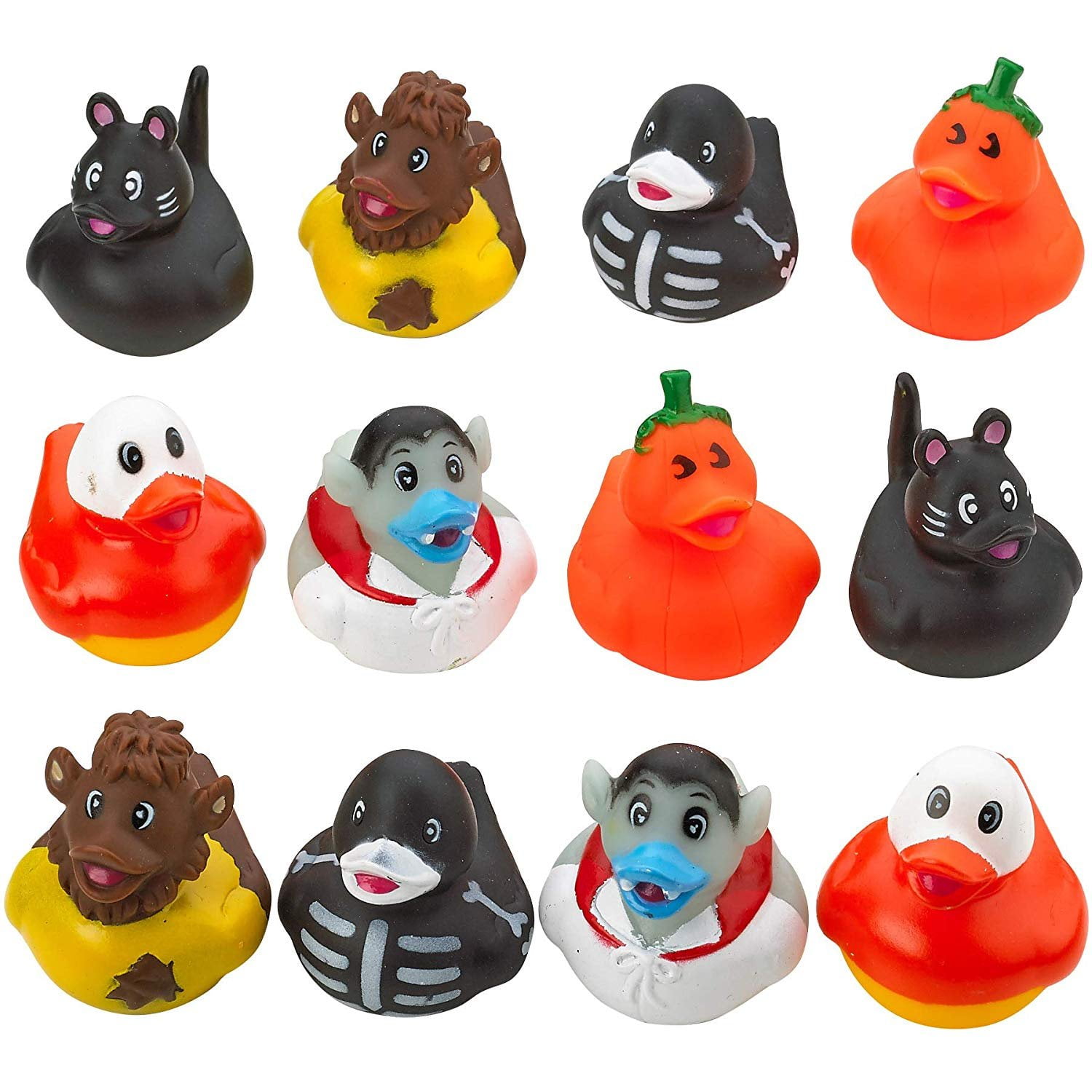 Halloween Rubber Ducky Set of 12 Assorted Duckies for Kids Party