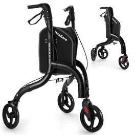 ZENART Foldable 3 Wheel Rollator Walker Lightweight for