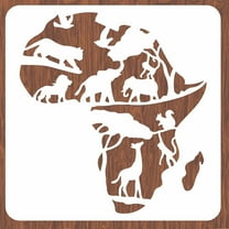Africa Map Wall Stencil Africa Animals Wall Stencils Painting 11.8X11.8 inches Reusable Africa Map Tile Stencil with Animals Pattern Elephant Lion est Drawing Stencils Home Decor