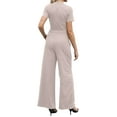 thumbnail image 5 of Coduop Women Summer 2 Piece Outfit Set,Short Sleeve Crop Tops and Long Pants Suit Loungewear Set, 5 of 6