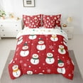 thumbnail image 2 of Manfei Cartoon Snowman Bedding Comforter Set 7 Pieces for Kids, Kawaii Snowflakes King Bedding Sets, Red Christmas Bed Sheets, Ultra Soft Home Decor, 2 of 8