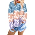 thumbnail image 1 of Sudadera de manga larga para mujer Colorblock Tie Dye Printed Pullover Tops Ormromra, 1 of 4