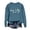 Blue, variant on HNMKIU Women's Fashion Sorry I'm Late Letter Crewneck Sweatshirt Long Sleeved Hoodie Top Black,S