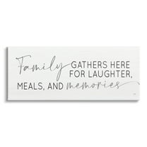 Family Laughter Meals Memories Phrase Inspirational Graphic Art Gallery Wrapped Canvas Print Wall Art