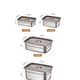 thumbnail image 2 of Contenedores De Cocina De Acero Inoxidable Con Tapas, 4 Piez Xtellar plateado, 2 of 4