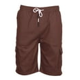 thumbnail image 4 of Men's Cargo Shorts Plus Size Big and Tall Cargo Shorts Multi-Pockets Relaxed Summer Drawstring Beach Shorts Pants, 4 of 5