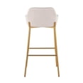 thumbnail image 5 of Lumisource Daniella Contemporary/Glam Fixed-Height Bar Stool in Gold Metal and Cream Fabric - Set of 2, 5 of 8