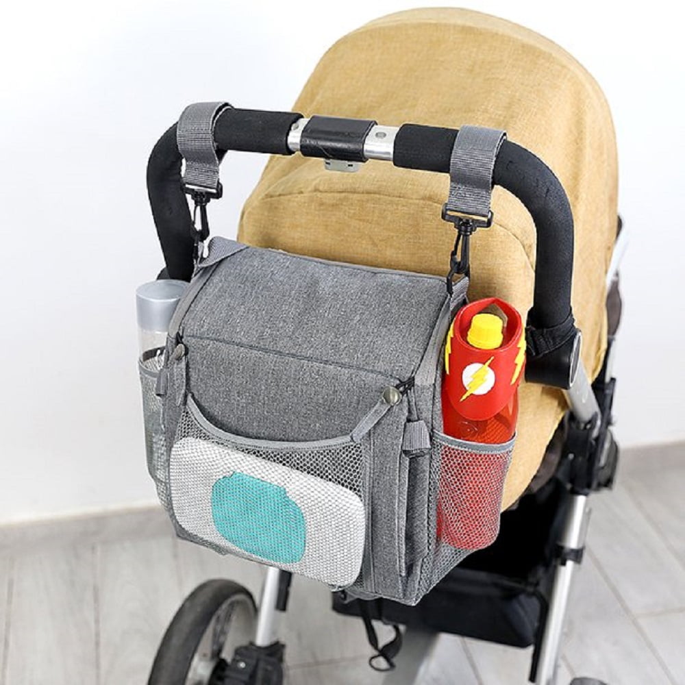 Joybi Gray Multi-Use 3-in-1 Portable Travel Booster Seat and Bag, Travel Diaper Bag