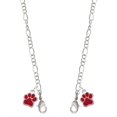 thumbnail image 1 of Silvertone Small Red Paw Silvertone Face Mask Necklace, 1 of 2