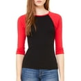 thumbnail image 2 of Bella + Canvas Women's Baby Rib 3/4-Sleeve Contrast Raglan T-Shirt B2000, 2 of 2