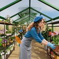 thumbnail image 3 of Amkui Large Aluminum Walk-in Green Houses for Outdoors, Polycarbonate Greenhouse with Sliding Doors & Roof Vent, Sunroom Winter Greenhouse for Outside Patio, Backyard, Garden, 3 of 9