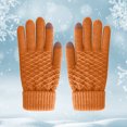 thumbnail image 2 of yuehao gloves new gloves women's winter knit gloves warm velvet outdoor gloves diamond touch screen yellow, 2 of 5