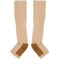 thumbnail image 4 of Compression Stockings, Leggings Stretch Socks, Comfortable Exquisite Thick Open Toe 1Pair For Reduce Stasis Reduce Swelling Zipper SocksSkin Color+Bronze Bottom XXL, 4 of 8