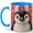 Blue, variant on Jeweled Penguin Coffee Mug, Arctic Bird Mug, Ceramic 11 oz