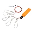 thumbnail image 3 of Fish Wire Rope Lock, 5m Steel Wire Portable Dry Quickly Reduce Twisting Live Fish Lock With Foam Float Stick For Reservoir 5 Buckles, 3 of 8