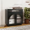 thumbnail image 5 of Pusnapku 31" Sideboard cabinet, Wood Entryway Cabinet with 2 Glass Doors, Drawer, Adjustable Shelf, Freestanding Accent Table for Hallway, Living Room, 5 of 9