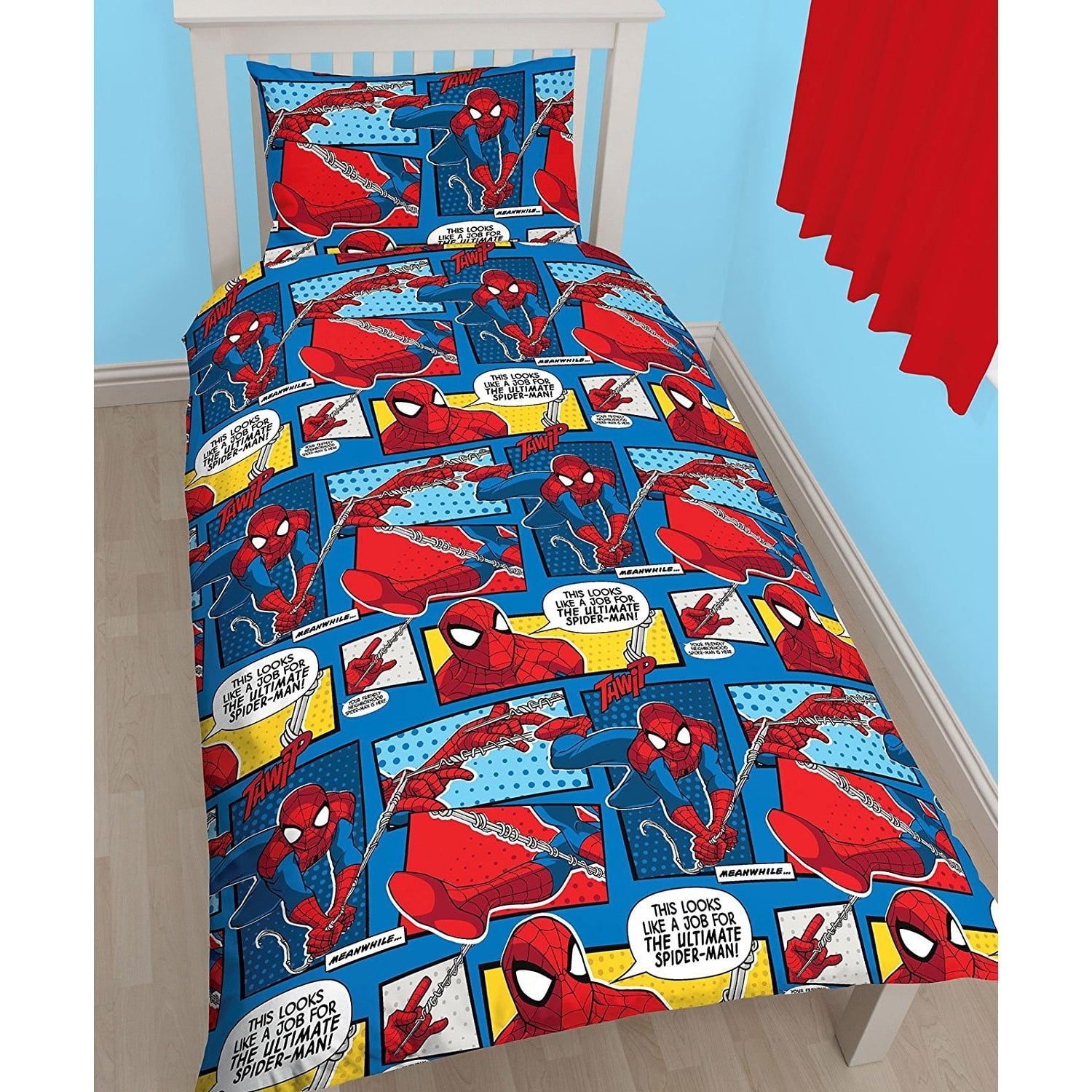 Marvel Spiderman ' Webhead ' Single Duvet Cover Reversible Kids Bedding Set 