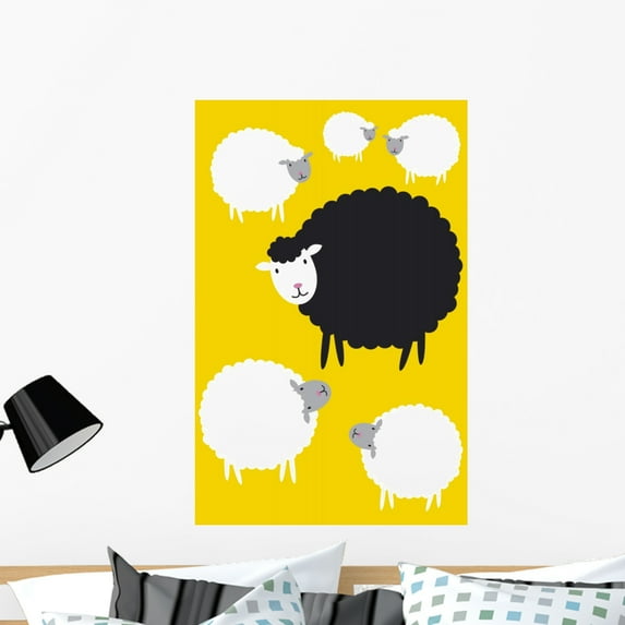 Black Sheep Concepts Wall Mural Decal by Wallmonkeys Vinyl Peel and Stick Graphic (36 in H x 25 in W