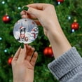 thumbnail image 4 of Hello Winter Border Collie Football Snowman Welcome Snowy Morning Ceramic Round Ornament Borders Dog Lovers Gifts Idea Home Tree Decor - 01012, 4 of 5