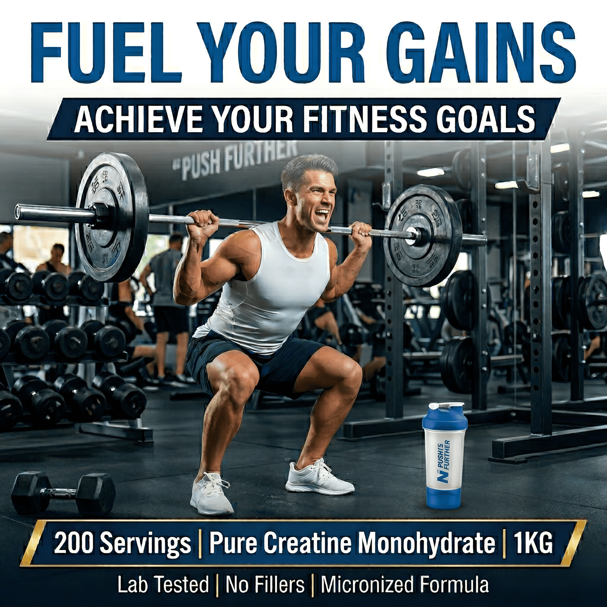Ultra-Pure Micronized Creatine Monohydrate Powder - Maximize Strength, Power, and Muscle Growth - Unflavored, Gluten-Free (200 Servings, 1000g)