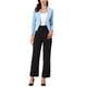 thumbnail image 2 of Blazer de oficina para mujer sin cuello, traje casual de negocios, blazer corto, L azul cielo, 2 of 6