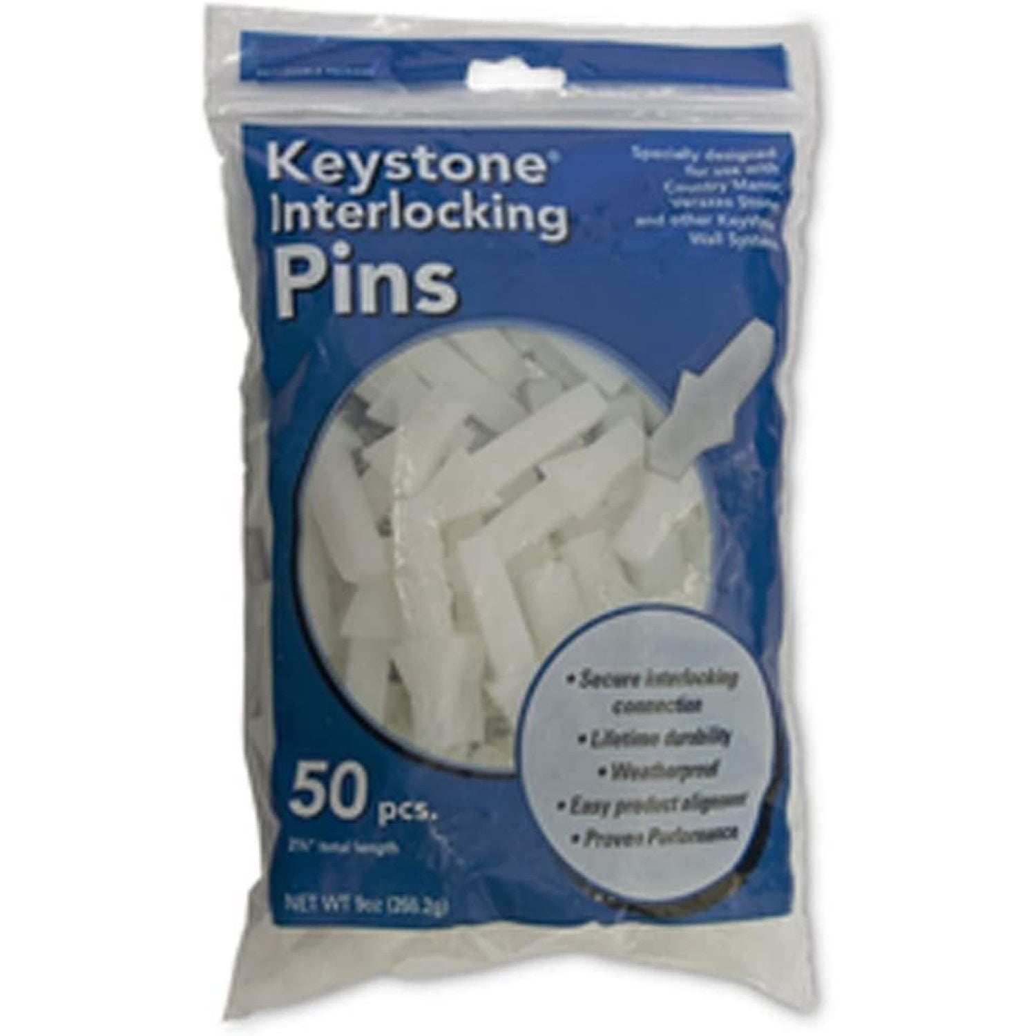 Keystone 50Pack Plastic Retaining Wall Pins, Use less concrete