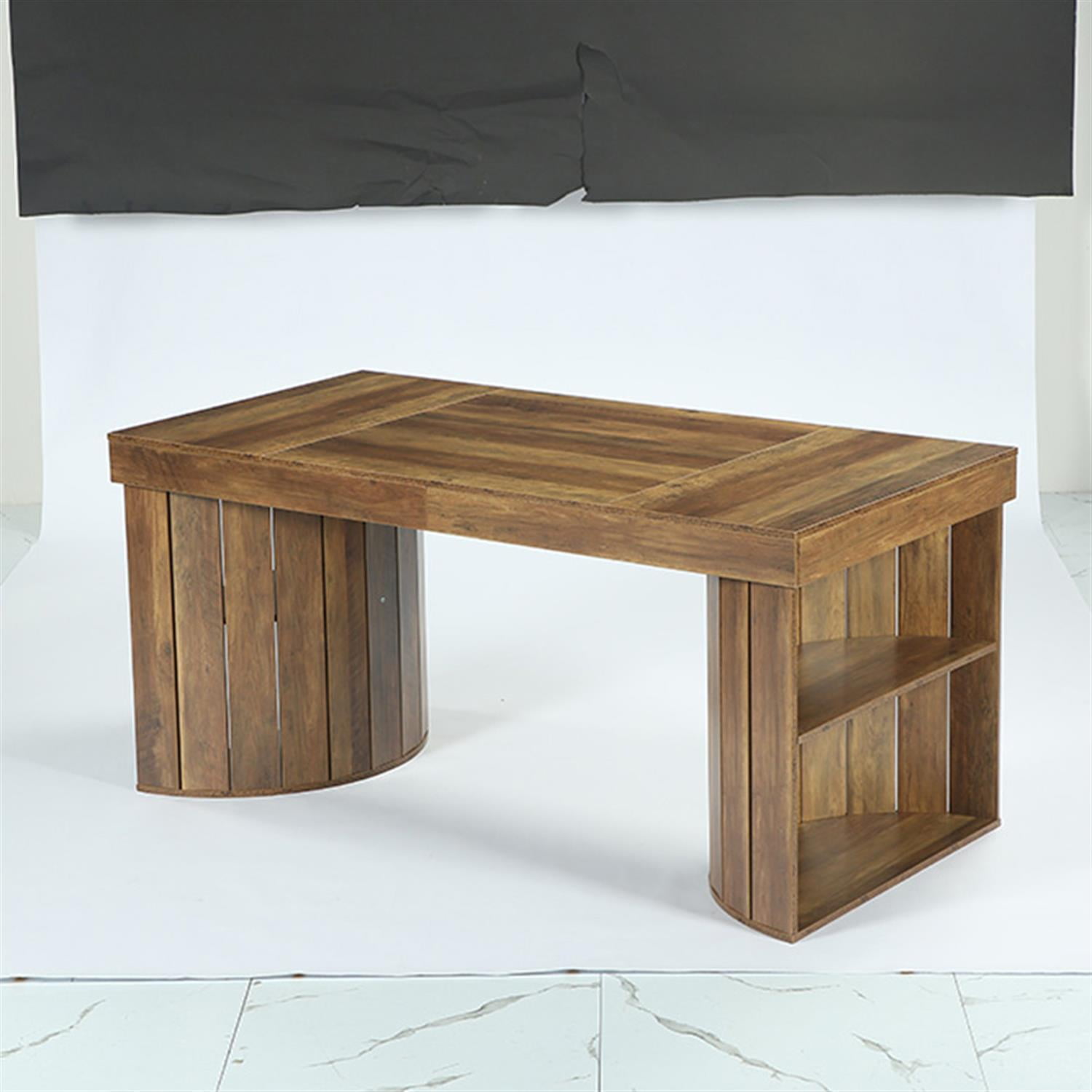 Demi Bonn 63" Dining Table, Wood Dinner Table Kitchen Table For 4-6 People, Large Rectangular Dinner Table for Dining Room, Home Office, Living Room Furniture, Brown