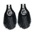 thumbnail image 3 of Segolike 2 Pieces Alloy Tassel Link Chain Epaulets Shoulder Epaulette Elegant Creative Costume Accessories DIY for Earrings Stage Show Black, 3 of 8