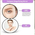 thumbnail image 2 of Dsseng Pocket Mirror  1X/10X Magnification LED Compact Travel Makeup Mirror with Light for Purse  2-Sided  Portable  Folding  Handheld  Small Lighted Mirror for Gift  Cyan, 2 of 7