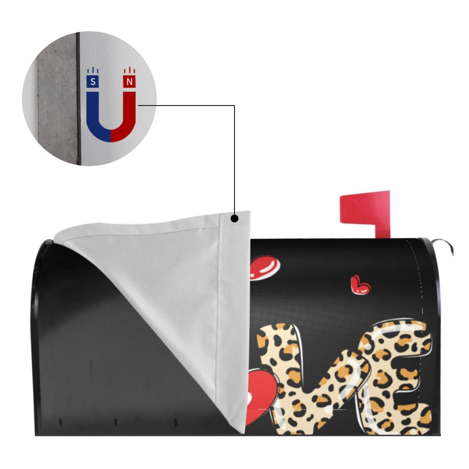Logiee Love Gnomes Print Post Letter Box Wrap Decor, Mailbox Cover Suitable for Standard Mailbox and Large Size Mailbox,Outdoor Yard Decoration-25.5x21 in