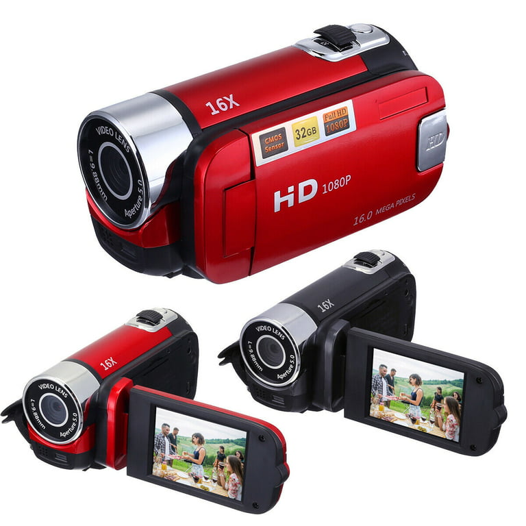 Video Camera, 16x Digital Zoom Camera, Night Vision Camcorder Camera, 2.7  Screen HD 1080p Camera