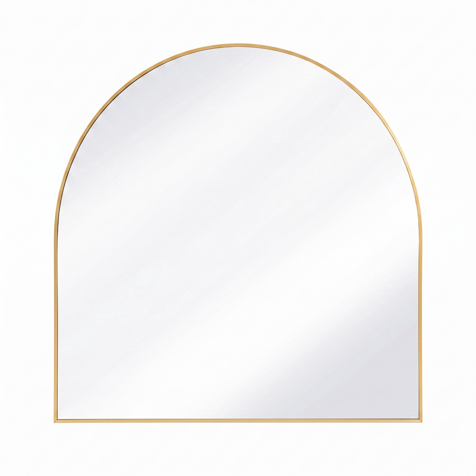 Gleamira 26"x28" Arched Bathroom Mirror Wall Mounted Mirror with Metal Frame, Gold