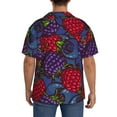 thumbnail image 7 of Balery Wild Berries Men's Casual Button Down Shirt Short Sleeve Textured Summer Cuban Beach Shirts-Medium, 7 of 7