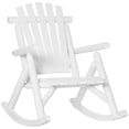 thumbnail image 2 of Outsunny Outdoor Adirondack Style Wooden Rocking Chair, Large, White, 2 of 9
