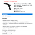 thumbnail image 2 of Front Left Lower Control Arm and Ball Joint Assembly - Compatible with 2015 - 2021 Kia Sedona 2016 2017 2018 2019 2020, 2 of 2