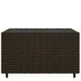 thumbnail image 2 of vidaXL Square Garden Coffee Table Brown 50x50x30 cm Poly Rattan, 2 of 4