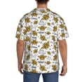thumbnail image 5 of Sigee Hohey Bee Golden2 Print Men's Shirts Casual Button Down Short Sleeve Summer Beach Shirt Hawaiian Vacation Shirts Tee Shirt-Medium, 5 of 7