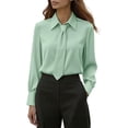 thumbnail image 2 of Women's Long Sleeve Casual Button Down Shirt with Lapel Collar for Everyday Wear, 2 of 6