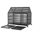 52" Heavy Duty Dog Crate Large Dog cage Strong Metal Dog Kennels and