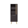 thumbnail image 6 of Vance 47" High One Door Cabinet with Two Open Shelves Dark Wengue - Light Oak Freestanding + Multi + Primary Living Space + Modern + Particle Board, 6 of 8