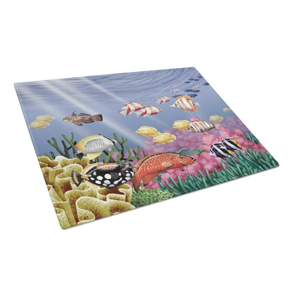 Caroline's Treasures Undersea Fantasy 7 Glass Cutting Board Large