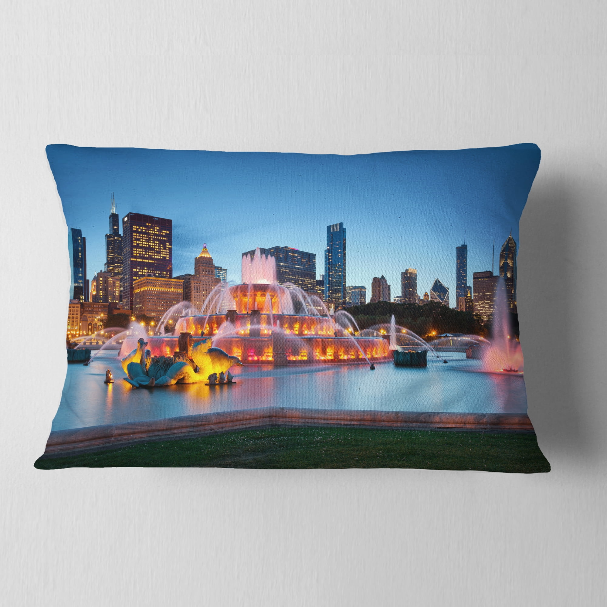 Designart 12" x 20" Multi-color Polyester Throw Pillow