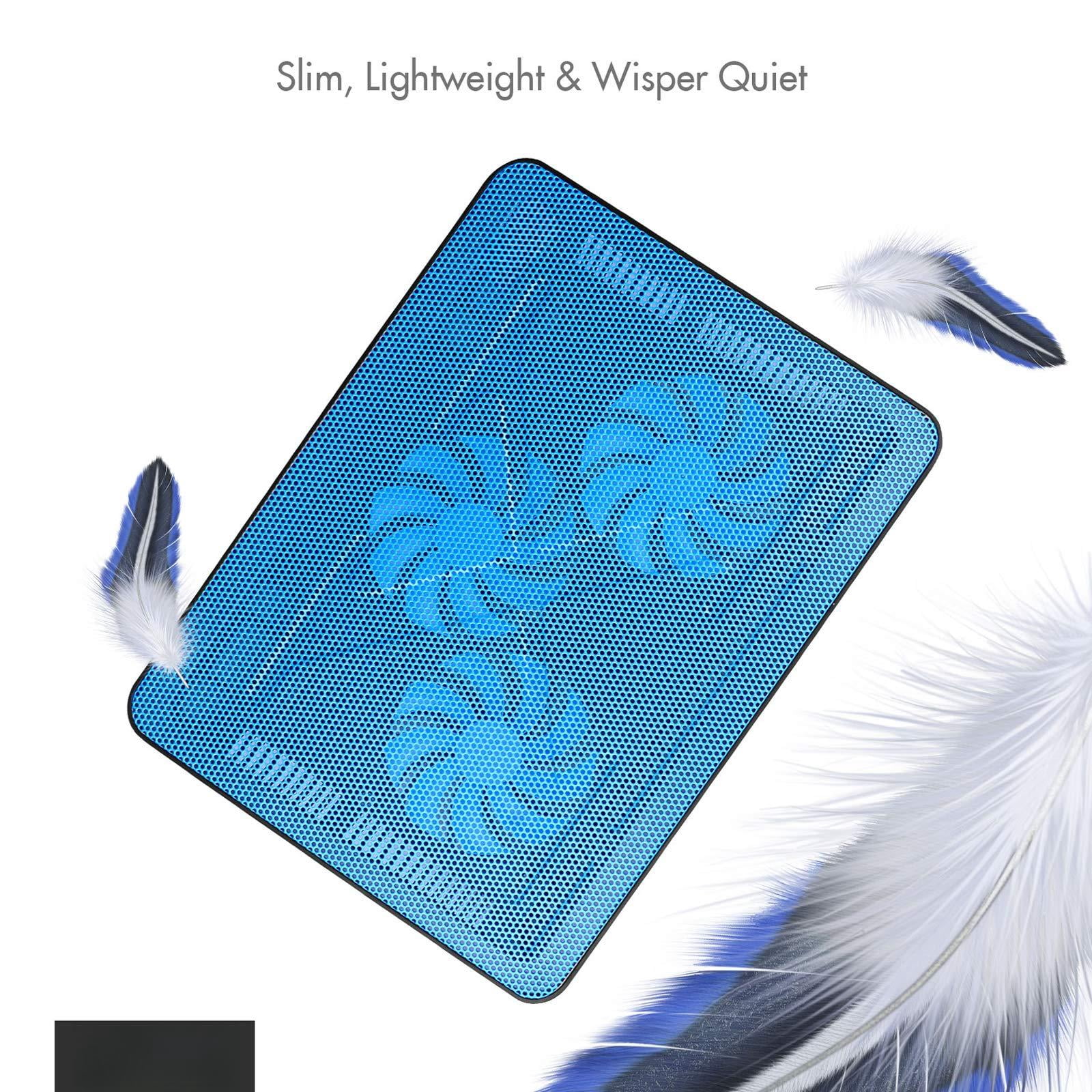Hv-f2056 15.6-17 Inch Laptop Cooler Pad - Slim Portable Usb (3 Fans) (blue)