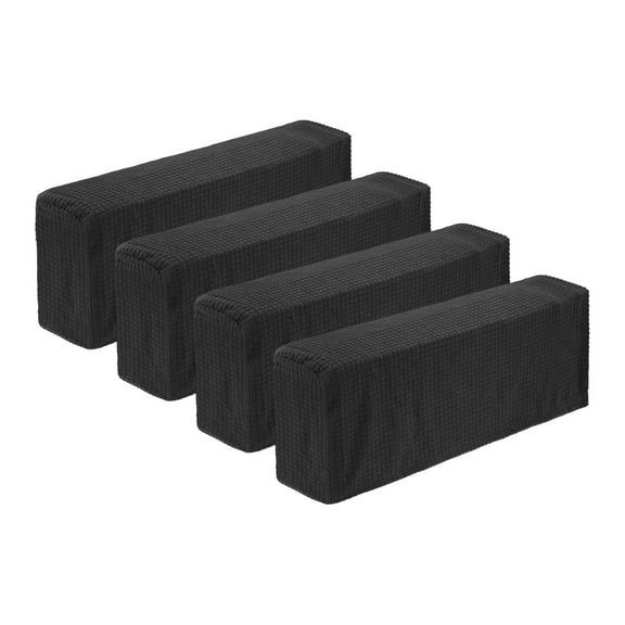 8 Pack Stretch Armrest Covers, Polyester Couch Armchair Cover Water Resistant, Black