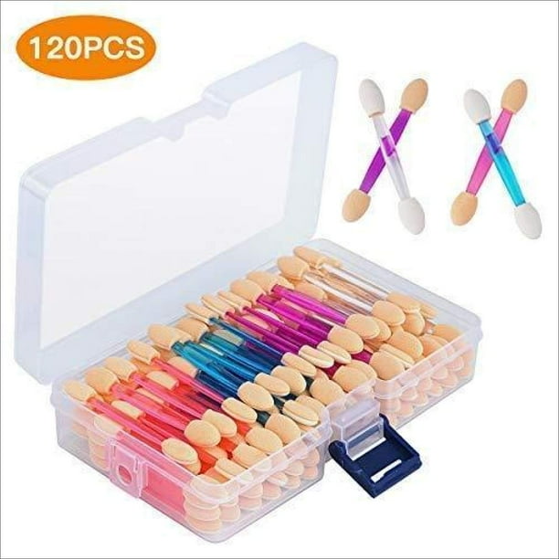 Cuttte 120PCS Disposable Dual Sides Eye Shadow Sponge Applicators with