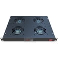 thumbnail image 1 of Rack Mount Fan - 4 Fans Server Cooling System - 1U 19" Rackmount Cabinet Panel w/Adjustable Temperature Control (Heat Monitor - Digital Display) Alarm, 1 of 5