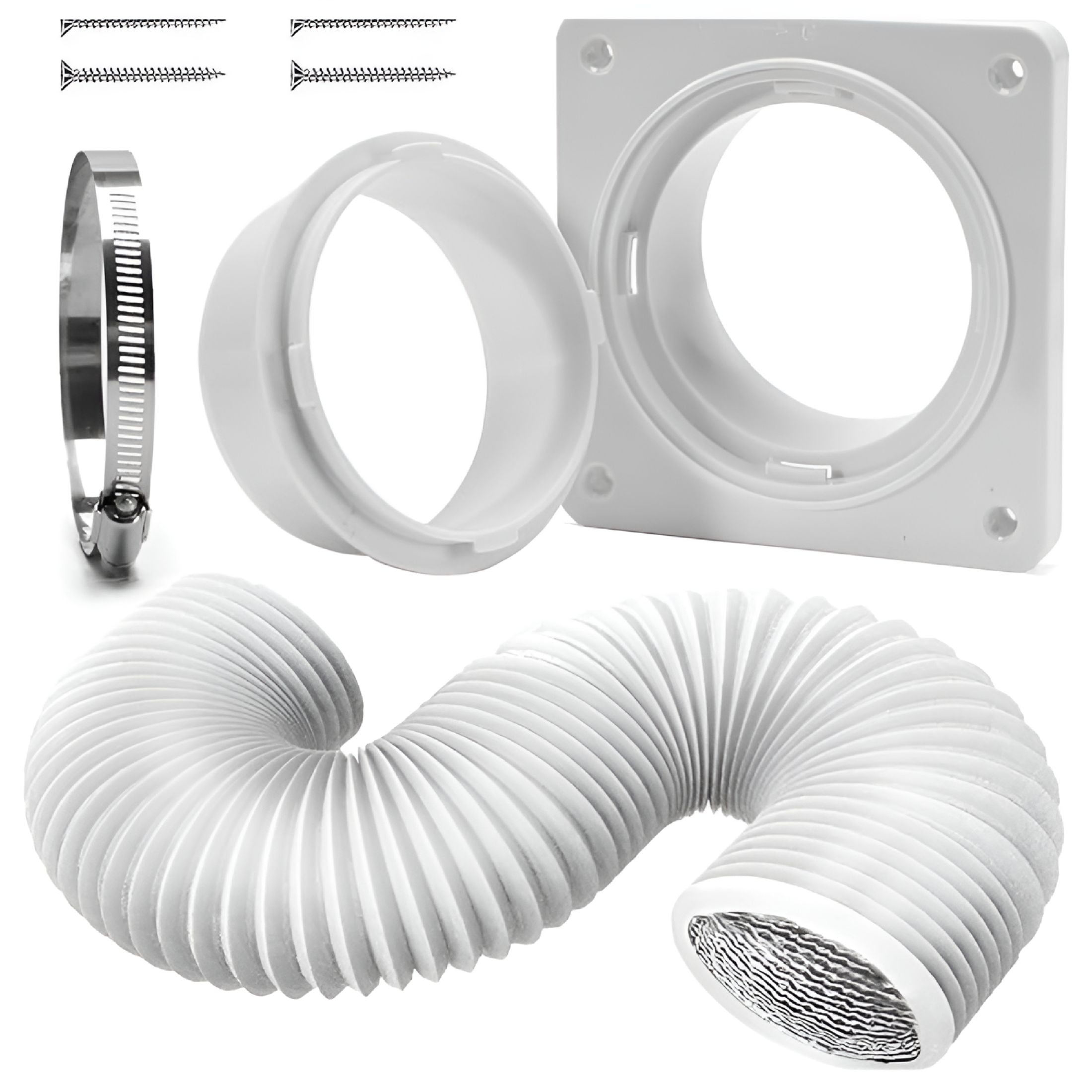 HIBIBUD Dry Vent Window Kit with Dryer Vent Hose Adjustable Window Dryer Vent Panels Quick Installation Reliable Window Vent Kit