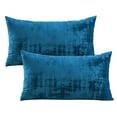 thumbnail image 3 of Home Soft Things Textured Velvet Pillow Covers (Set of 2) - Majolica Blue - 14" x 26", 3 of 5