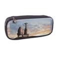thumbnail image 2 of Lsque Elephant Giraffe Printed Big Capacity PU Leather Pencil Case Large Pencil Pouch Stationery Pen Bag Pencil Holder for Teen, 2 of 6